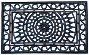 Homeroots 24" X 36" Black Rubber Outdoor Door Mat   573956