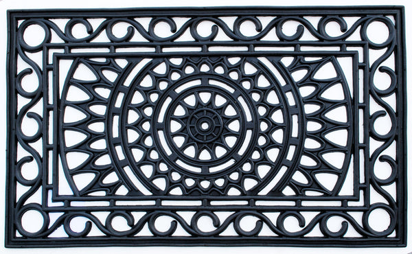 Homeroots 24" X 36" Black Rubber Outdoor Door Mat   573956