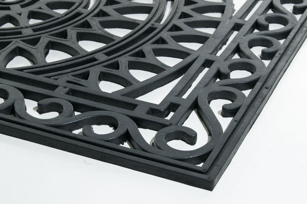 Homeroots 24" X 36" Black Rubber Outdoor Door Mat   573956