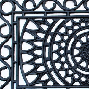 Homeroots 24" X 36" Black Rubber Outdoor Door Mat   573956