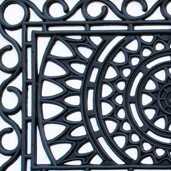 Homeroots 24" X 36" Black Rubber Outdoor Door Mat   573956