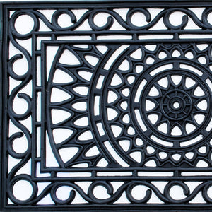 Homeroots 24" X 36" Black Rubber Outdoor Door Mat   573956