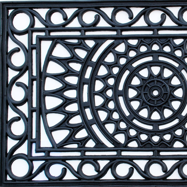 Homeroots 24" X 36" Black Rubber Outdoor Door Mat   573956