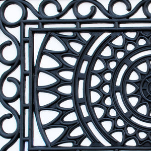 Homeroots 24" X 36" Black Rubber Outdoor Door Mat   573956