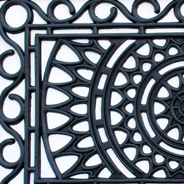 Homeroots 24" X 36" Black Rubber Outdoor Door Mat   573956