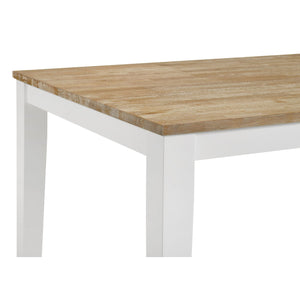 English Elm Prager Farmhouse Rectangular Dining Table with True-Edge Brown Top and White Tapered Legs, Versatile Design B062P353239