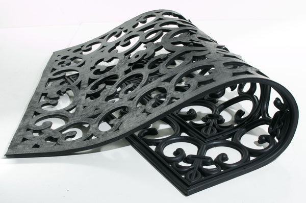 Homeroots 24" X 36" Black Rubber Outdoor Door Mat   573961