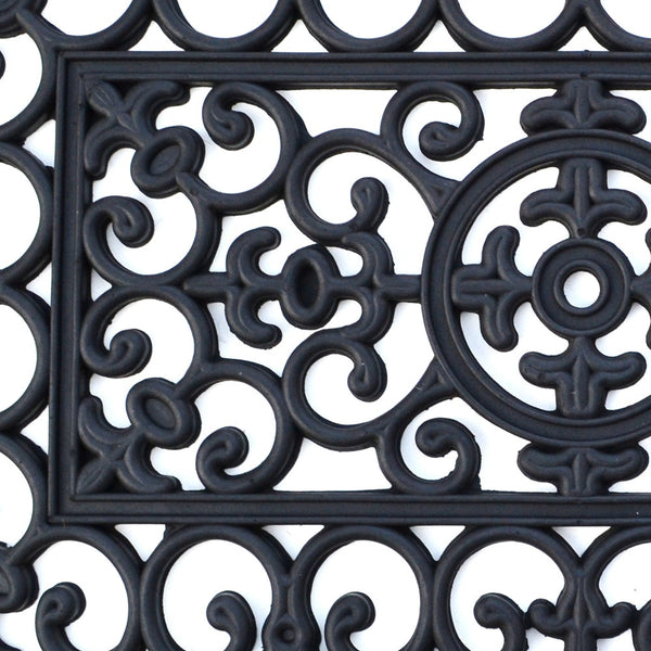 Homeroots 24" X 36" Black Rubber Outdoor Door Mat   573961