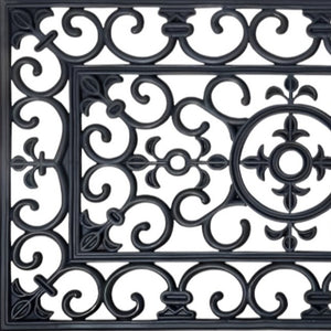 Homeroots 18" X 47" Black Rubber Outdoor Door Mat   573962