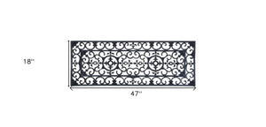 Homeroots 18" X 47" Black Rubber Outdoor Door Mat   573962