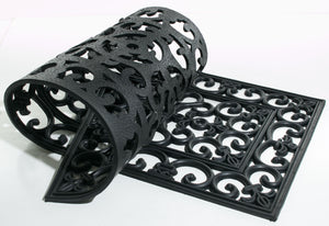 Homeroots 18" X 47" Black Rubber Outdoor Door Mat   573962