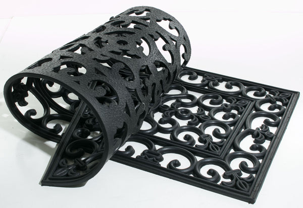 Homeroots 18" X 47" Black Rubber Outdoor Door Mat   573962