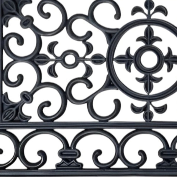 Homeroots 18" X 47" Black Rubber Outdoor Door Mat   573962