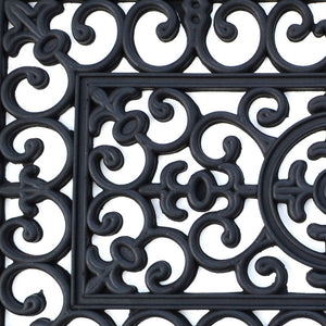 Homeroots 18" X 47" Black Rubber Outdoor Door Mat   573962