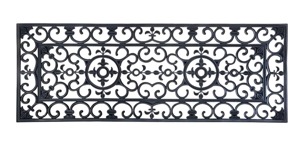 Homeroots 18" X 47" Black Rubber Outdoor Door Mat   573962