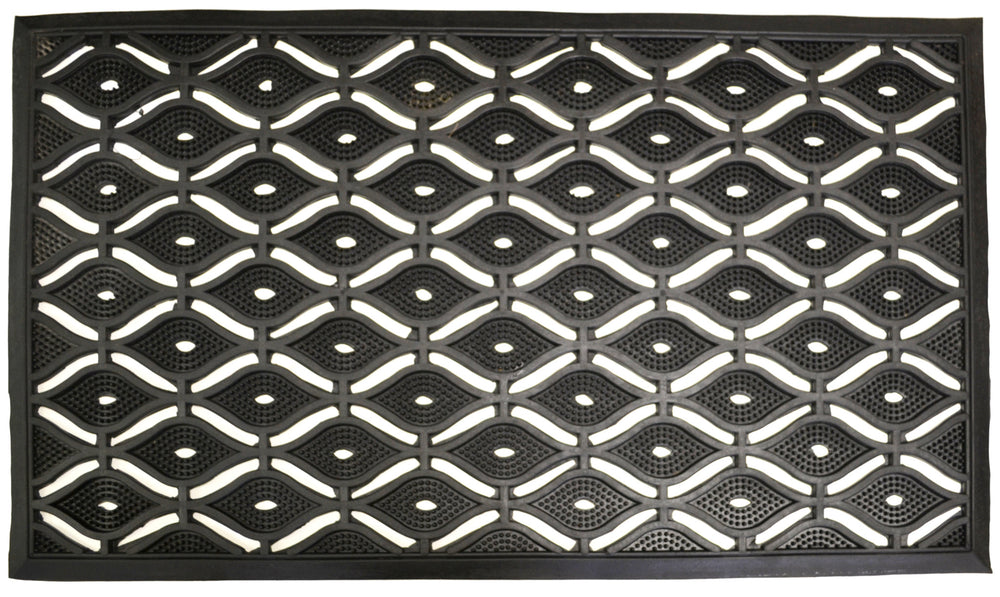 Homeroots 22" X 36" Black Rubber Outdoor Door Mat   573963
