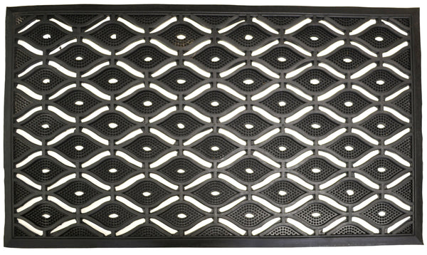 Homeroots 22" X 36" Black Rubber Outdoor Door Mat   573963