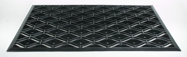 Homeroots 22" X 36" Black Rubber Outdoor Door Mat   573963