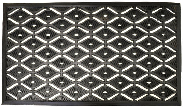 Homeroots 22" X 36" Black Rubber Outdoor Door Mat   573963