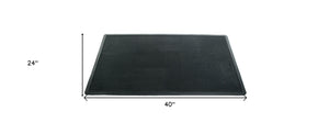 Homeroots 24" X 40" Black Rubber Outdoor Door Mat   573966