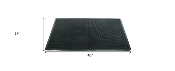 Homeroots 24" X 40" Black Rubber Outdoor Door Mat   573966