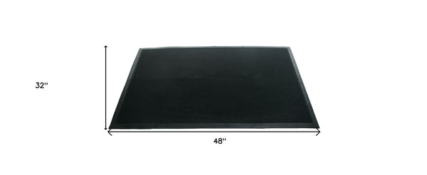 Homeroots 32" X 48" Black Rubber Outdoor Door Mat   573967