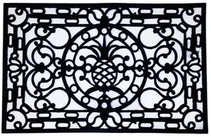 Homeroots 30" X 48" Black Rubber Pineapple Outdoor Door Mat   573969