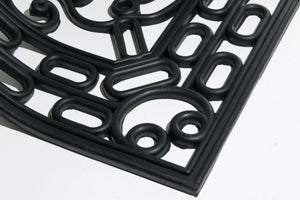 Homeroots 30" X 48" Black Rubber Pineapple Outdoor Door Mat   573969