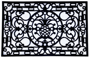Homeroots 30" X 48" Black Rubber Pineapple Outdoor Door Mat   573969