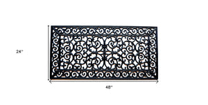 Homeroots 24" X 48" Black Rubber Outdoor Door Mat   573971