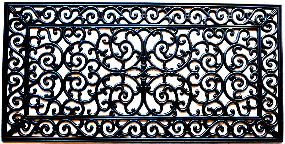 Homeroots 24" X 48" Black Rubber Outdoor Door Mat   573971