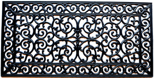 Homeroots 24" X 48" Black Rubber Outdoor Door Mat   573971