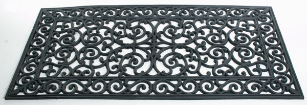 Homeroots 24" X 48" Black Rubber Outdoor Door Mat   573971
