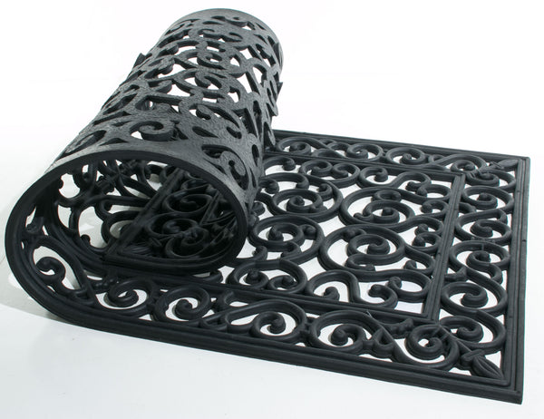 Homeroots 24" X 48" Black Rubber Outdoor Door Mat   573971