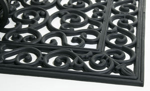 Homeroots 24" X 48" Black Rubber Outdoor Door Mat   573971