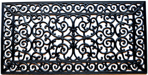 Homeroots 24" X 48" Black Rubber Outdoor Door Mat   573971