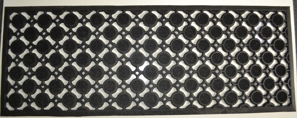 Homeroots 18" X 47" Black Rubber Outdoor Door Mat   573972