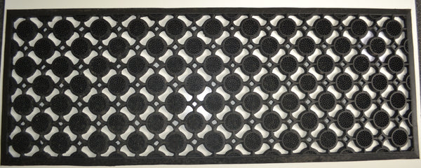 Homeroots 18" X 47" Black Rubber Outdoor Door Mat   573972