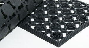 Homeroots 18" X 47" Black Rubber Outdoor Door Mat   573972