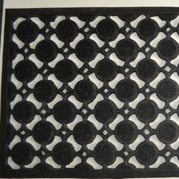 Homeroots 18" X 47" Black Rubber Outdoor Door Mat   573972