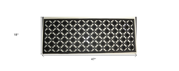 Homeroots 18" X 47" Black Rubber Outdoor Door Mat   573972