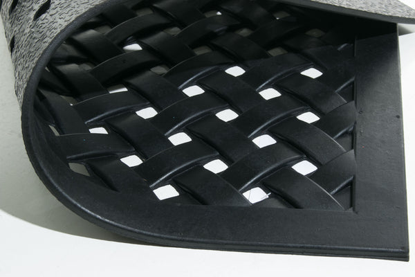 Homeroots 18" X 47" Black Rubber Outdoor Door Mat   573974