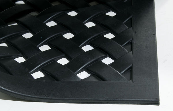 Homeroots 18" X 47" Black Rubber Outdoor Door Mat   573974