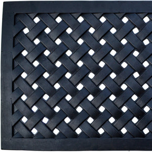 Homeroots 18" X 47" Black Rubber Outdoor Door Mat   573974