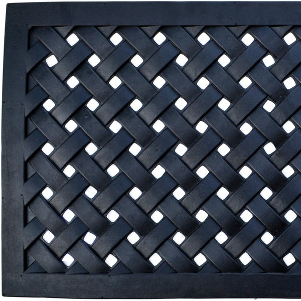 Homeroots 18" X 47" Black Rubber Outdoor Door Mat   573974