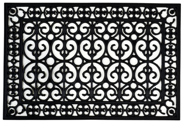 Homeroots 24" X 36" Black Rubber Outdoor Door Mat   573975
