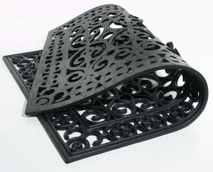 Homeroots 24" X 36" Black Rubber Outdoor Door Mat   573975