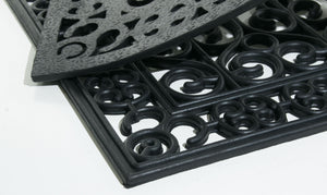 Homeroots 24" X 36" Black Rubber Outdoor Door Mat   573975