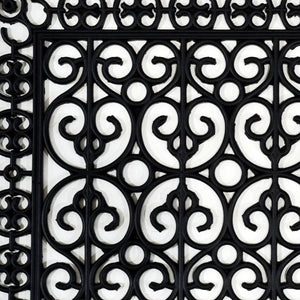 Homeroots 24" X 36" Black Rubber Outdoor Door Mat   573975