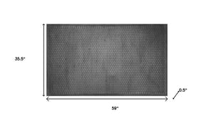 HomeRoots 36" Oversized Black Rubber Outdoor Door Mat - Durable, Slip-Resistant, All-Weather Entrance Solution 573981